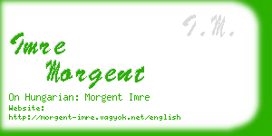 imre morgent business card